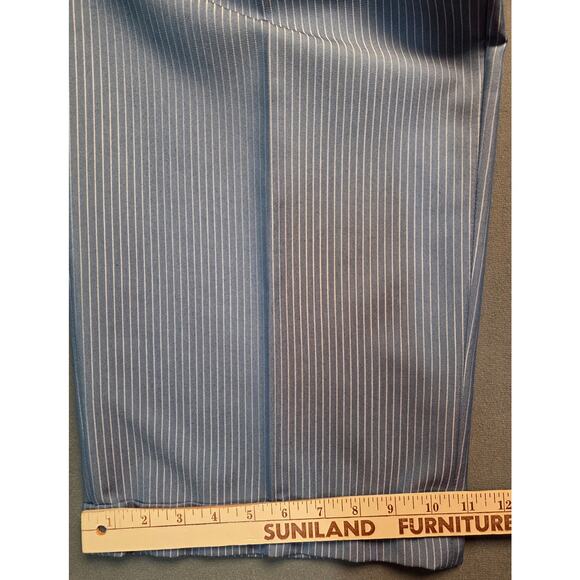 EJ Samuel Mens 40 (38×33) Trouser Dress Pants Pleated Pinstripe Blue Relaxed - Picture 6 of 11